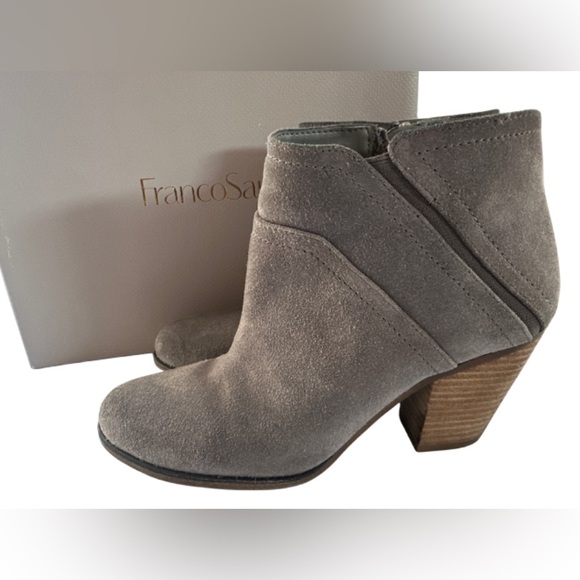 Franco Sarto Shoes - Franco Sarto Domino Suede Ankle Boots Feather Grey